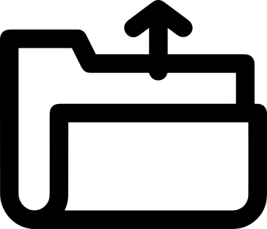 Siyah ve Beyaz Logo Simgesi PNG Biçimini Yükle. Web Sitesi Düğmesi, Mobil Uygulama Arayüzü, Dosya Aktarımı, Belge Paylaşımı, Bulut Depolama ve Veri Yedekleme için Minimalist Düz Tasarımlı Tek Renkli Ok Gönderme İşareti Grafiksel Elemanı