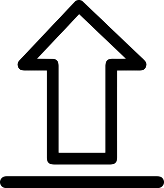 Siyah ve Beyaz Logo Simgesi PNG Biçimini Yükle. Web Sitesi Düğmesi, Mobil Uygulama Arayüzü, Dosya Aktarımı, Belge Paylaşımı, Bulut Depolama ve Veri Yedekleme için Minimalist Düz Tasarımlı Tek Renkli Ok Gönderme İşareti Grafiksel Elemanı