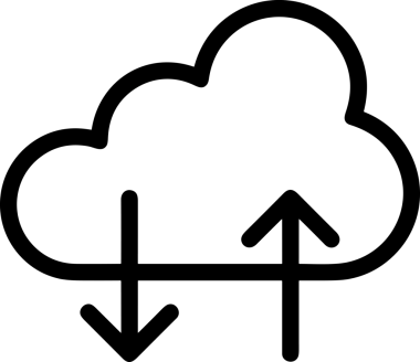 Siyah ve Beyaz Logo Simgesi PNG Biçimini Yükle. Web Sitesi Düğmesi, Mobil Uygulama Arayüzü, Dosya Aktarımı, Belge Paylaşımı, Bulut Depolama ve Veri Yedekleme için Minimalist Düz Tasarımlı Tek Renkli Ok Gönderme İşareti Grafiksel Elemanı