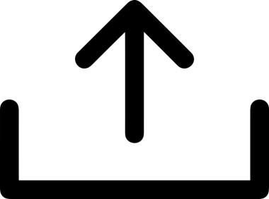 Siyah ve Beyaz Logo Simgesi PNG Biçimini Yükle. Web Sitesi Düğmesi, Mobil Uygulama Arayüzü, Dosya Aktarımı, Belge Paylaşımı, Bulut Depolama ve Veri Yedekleme için Minimalist Düz Tasarımlı Tek Renkli Ok Gönderme İşareti Grafiksel Elemanı