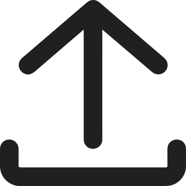 Siyah ve Beyaz Logo Simgesi PNG Biçimini Yükle. Web Sitesi Düğmesi, Mobil Uygulama Arayüzü, Dosya Aktarımı, Belge Paylaşımı, Bulut Depolama ve Veri Yedekleme için Minimalist Düz Tasarımlı Tek Renkli Ok Gönderme İşareti Grafiksel Elemanı