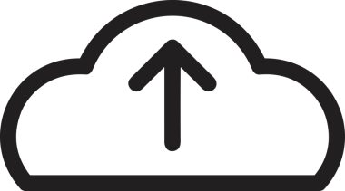 Siyah ve Beyaz Logo Simgesi PNG Biçimini Yükle. Web Sitesi Düğmesi, Mobil Uygulama Arayüzü, Dosya Aktarımı, Belge Paylaşımı, Bulut Depolama ve Veri Yedekleme için Minimalist Düz Tasarımlı Tek Renkli Ok Gönderme İşareti Grafiksel Elemanı