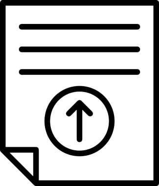 Siyah ve Beyaz Logo Simgesi PNG Biçimini Yükle. Web Sitesi Düğmesi, Mobil Uygulama Arayüzü, Dosya Aktarımı, Belge Paylaşımı, Bulut Depolama ve Veri Yedekleme için Minimalist Düz Tasarımlı Tek Renkli Ok Gönderme İşareti Grafiksel Elemanı