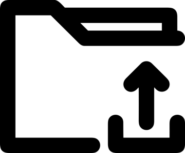 Siyah ve Beyaz Logo Simgesi PNG Biçimini Yükle. Web Sitesi Düğmesi, Mobil Uygulama Arayüzü, Dosya Aktarımı, Belge Paylaşımı, Bulut Depolama ve Veri Yedekleme için Minimalist Düz Tasarımlı Tek Renkli Ok Gönderme İşareti Grafiksel Elemanı