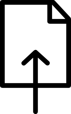 Siyah ve Beyaz Logo Simgesi PNG Biçimini Yükle. Web Sitesi Düğmesi, Mobil Uygulama Arayüzü, Dosya Aktarımı, Belge Paylaşımı, Bulut Depolama ve Veri Yedekleme için Minimalist Düz Tasarımlı Tek Renkli Ok Gönderme İşareti Grafiksel Elemanı