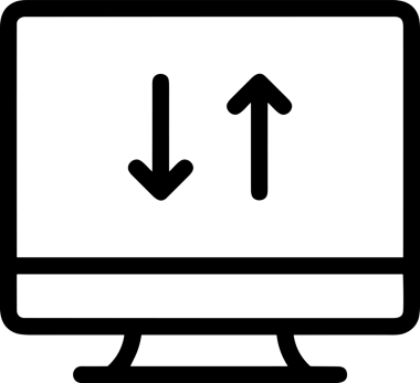 Siyah ve Beyaz Logo Simgesi PNG Biçimini Yükle. Web Sitesi Düğmesi, Mobil Uygulama Arayüzü, Dosya Aktarımı, Belge Paylaşımı, Bulut Depolama ve Veri Yedekleme için Minimalist Düz Tasarımlı Tek Renkli Ok Gönderme İşareti Grafiksel Elemanı