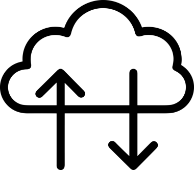 Siyah ve Beyaz Logo Simgesi PNG Biçimini Yükle. Web Sitesi Düğmesi, Mobil Uygulama Arayüzü, Dosya Aktarımı, Belge Paylaşımı, Bulut Depolama ve Veri Yedekleme için Minimalist Düz Tasarımlı Tek Renkli Ok Gönderme İşareti Grafiksel Elemanı