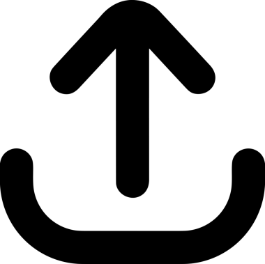 Siyah ve Beyaz Logo Simgesi PNG Biçimini Yükle. Web Sitesi Düğmesi, Mobil Uygulama Arayüzü, Dosya Aktarımı, Belge Paylaşımı, Bulut Depolama ve Veri Yedekleme için Minimalist Düz Tasarımlı Tek Renkli Ok Gönderme İşareti Grafiksel Elemanı