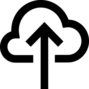 Siyah ve Beyaz Logo Simgesi PNG Biçimini Yükle. Web Sitesi Düğmesi, Mobil Uygulama Arayüzü, Dosya Aktarımı, Belge Paylaşımı, Bulut Depolama ve Veri Yedekleme için Minimalist Düz Tasarımlı Tek Renkli Ok Gönderme İşareti Grafiksel Elemanı