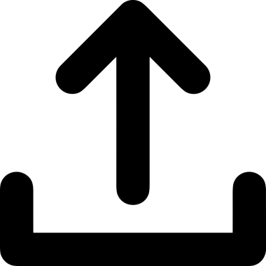 Siyah ve Beyaz Logo Simgesi PNG Biçimini Yükle. Web Sitesi Düğmesi, Mobil Uygulama Arayüzü, Dosya Aktarımı, Belge Paylaşımı, Bulut Depolama ve Veri Yedekleme için Minimalist Düz Tasarımlı Tek Renkli Ok Gönderme İşareti Grafiksel Elemanı