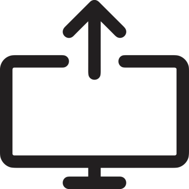 Siyah ve Beyaz Logo Simgesi PNG Biçimini Yükle. Web Sitesi Düğmesi, Mobil Uygulama Arayüzü, Dosya Aktarımı, Belge Paylaşımı, Bulut Depolama ve Veri Yedekleme için Minimalist Düz Tasarımlı Tek Renkli Ok Gönderme İşareti Grafiksel Elemanı