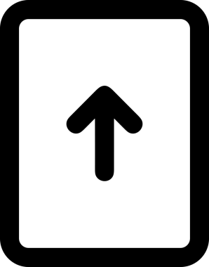 Siyah ve Beyaz Logo Simgesi PNG Biçimini Yükle. Web Sitesi Düğmesi, Mobil Uygulama Arayüzü, Dosya Aktarımı, Belge Paylaşımı, Bulut Depolama ve Veri Yedekleme için Minimalist Düz Tasarımlı Tek Renkli Ok Gönderme İşareti Grafiksel Elemanı
