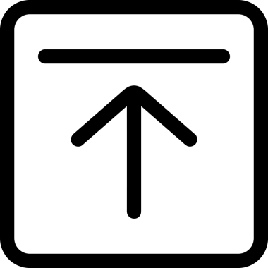 Siyah ve Beyaz Logo Simgesi PNG Biçimini Yükle. Web Sitesi Düğmesi, Mobil Uygulama Arayüzü, Dosya Aktarımı, Belge Paylaşımı, Bulut Depolama ve Veri Yedekleme için Minimalist Düz Tasarımlı Tek Renkli Ok Gönderme İşareti Grafiksel Elemanı