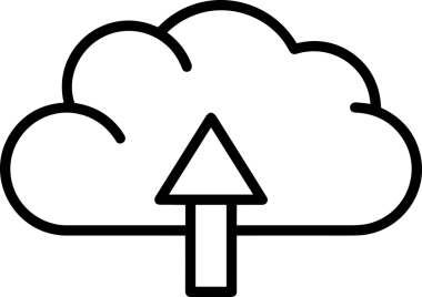 Siyah ve Beyaz Logo Simgesi PNG Biçimini Yükle. Web Sitesi Düğmesi, Mobil Uygulama Arayüzü, Dosya Aktarımı, Belge Paylaşımı, Bulut Depolama ve Veri Yedekleme için Minimalist Düz Tasarımlı Tek Renkli Ok Gönderme İşareti Grafiksel Elemanı