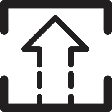 Siyah ve Beyaz Logo Simgesi PNG Biçimini Yükle. Web Sitesi Düğmesi, Mobil Uygulama Arayüzü, Dosya Aktarımı, Belge Paylaşımı, Bulut Depolama ve Veri Yedekleme için Minimalist Düz Tasarımlı Tek Renkli Ok Gönderme İşareti Grafiksel Elemanı