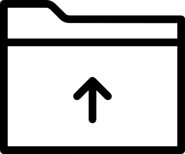 Siyah ve Beyaz Logo Simgesi PNG Biçimini Yükle. Web Sitesi Düğmesi, Mobil Uygulama Arayüzü, Dosya Aktarımı, Belge Paylaşımı, Bulut Depolama ve Veri Yedekleme için Minimalist Düz Tasarımlı Tek Renkli Ok Gönderme İşareti Grafiksel Elemanı