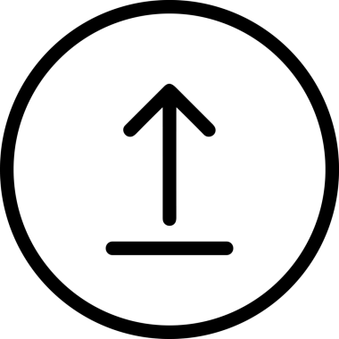 Siyah ve Beyaz Logo Simgesi PNG Biçimini Yükle. Web Sitesi Düğmesi, Mobil Uygulama Arayüzü, Dosya Aktarımı, Belge Paylaşımı, Bulut Depolama ve Veri Yedekleme için Minimalist Düz Tasarımlı Tek Renkli Ok Gönderme İşareti Grafiksel Elemanı