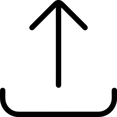 Siyah ve Beyaz Logo Simgesi PNG Biçimini Yükle. Web Sitesi Düğmesi, Mobil Uygulama Arayüzü, Dosya Aktarımı, Belge Paylaşımı, Bulut Depolama ve Veri Yedekleme için Minimalist Düz Tasarımlı Tek Renkli Ok Gönderme İşareti Grafiksel Elemanı
