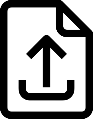 Siyah ve Beyaz Logo Simgesi PNG Biçimini Yükle. Web Sitesi Düğmesi, Mobil Uygulama Arayüzü, Dosya Aktarımı, Belge Paylaşımı, Bulut Depolama ve Veri Yedekleme için Minimalist Düz Tasarımlı Tek Renkli Ok Gönderme İşareti Grafiksel Elemanı