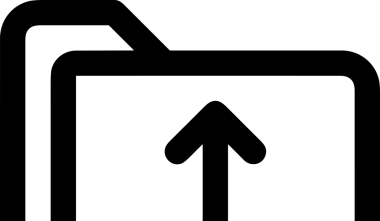 Siyah ve Beyaz Logo Simgesi PNG Biçimini Yükle. Web Sitesi Düğmesi, Mobil Uygulama Arayüzü, Dosya Aktarımı, Belge Paylaşımı, Bulut Depolama ve Veri Yedekleme için Minimalist Düz Tasarımlı Tek Renkli Ok Gönderme İşareti Grafiksel Elemanı