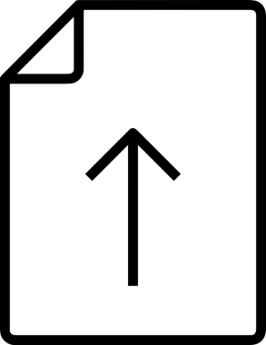 Siyah ve Beyaz Logo Simgesi PNG Biçimini Yükle. Web Sitesi Düğmesi, Mobil Uygulama Arayüzü, Dosya Aktarımı, Belge Paylaşımı, Bulut Depolama ve Veri Yedekleme için Minimalist Düz Tasarımlı Tek Renkli Ok Gönderme İşareti Grafiksel Elemanı