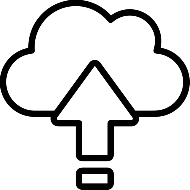 Siyah ve Beyaz Logo Simgesi PNG Biçimini Yükle. Web Sitesi Düğmesi, Mobil Uygulama Arayüzü, Dosya Aktarımı, Belge Paylaşımı, Bulut Depolama ve Veri Yedekleme için Minimalist Düz Tasarımlı Tek Renkli Ok Gönderme İşareti Grafiksel Elemanı
