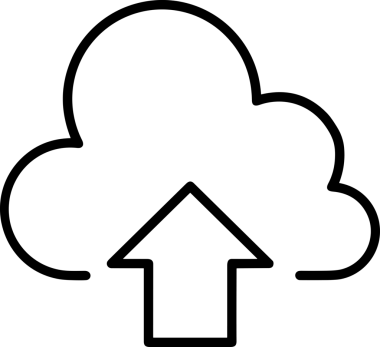 Siyah ve Beyaz Logo Simgesi PNG Biçimini Yükle. Web Sitesi Düğmesi, Mobil Uygulama Arayüzü, Dosya Aktarımı, Belge Paylaşımı, Bulut Depolama ve Veri Yedekleme için Minimalist Düz Tasarımlı Tek Renkli Ok Gönderme İşareti Grafiksel Elemanı