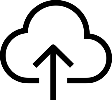 Siyah ve Beyaz Logo Simgesi PNG Biçimini Yükle. Web Sitesi Düğmesi, Mobil Uygulama Arayüzü, Dosya Aktarımı, Belge Paylaşımı, Bulut Depolama ve Veri Yedekleme için Minimalist Düz Tasarımlı Tek Renkli Ok Gönderme İşareti Grafiksel Elemanı