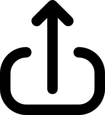 Siyah ve Beyaz Logo Simgesi PNG Biçimini Yükle. Web Sitesi Düğmesi, Mobil Uygulama Arayüzü, Dosya Aktarımı, Belge Paylaşımı, Bulut Depolama ve Veri Yedekleme için Minimalist Düz Tasarımlı Tek Renkli Ok Gönderme İşareti Grafiksel Elemanı