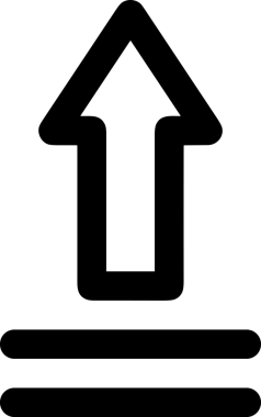 Siyah ve Beyaz Logo Simgesi PNG Biçimini Yükle. Web Sitesi Düğmesi, Mobil Uygulama Arayüzü, Dosya Aktarımı, Belge Paylaşımı, Bulut Depolama ve Veri Yedekleme için Minimalist Düz Tasarımlı Tek Renkli Ok Gönderme İşareti Grafiksel Elemanı
