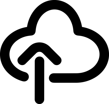 Siyah ve Beyaz Logo Simgesi PNG Biçimini Yükle. Web Sitesi Düğmesi, Mobil Uygulama Arayüzü, Dosya Aktarımı, Belge Paylaşımı, Bulut Depolama ve Veri Yedekleme için Minimalist Düz Tasarımlı Tek Renkli Ok Gönderme İşareti Grafiksel Elemanı