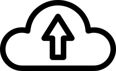 Siyah ve Beyaz Logo Simgesi PNG Biçimini Yükle. Web Sitesi Düğmesi, Mobil Uygulama Arayüzü, Dosya Aktarımı, Belge Paylaşımı, Bulut Depolama ve Veri Yedekleme için Minimalist Düz Tasarımlı Tek Renkli Ok Gönderme İşareti Grafiksel Elemanı