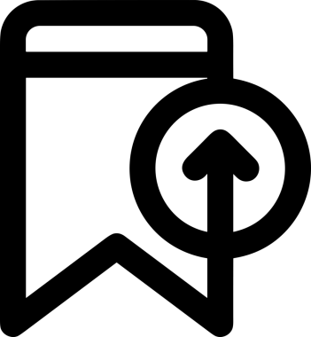 Siyah ve Beyaz Logo Simgesi PNG Biçimini Yükle. Web Sitesi Düğmesi, Mobil Uygulama Arayüzü, Dosya Aktarımı, Belge Paylaşımı, Bulut Depolama ve Veri Yedekleme için Minimalist Düz Tasarımlı Tek Renkli Ok Gönderme İşareti Grafiksel Elemanı