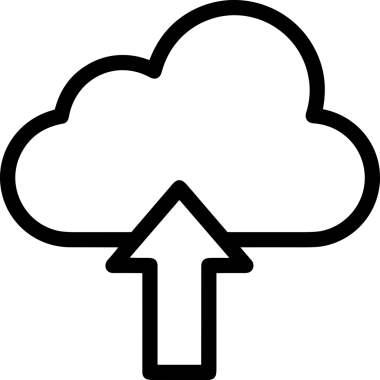 Siyah ve Beyaz Logo Simgesi PNG Biçimini Yükle. Web Sitesi Düğmesi, Mobil Uygulama Arayüzü, Dosya Aktarımı, Belge Paylaşımı, Bulut Depolama ve Veri Yedekleme için Minimalist Düz Tasarımlı Tek Renkli Ok Gönderme İşareti Grafiksel Elemanı