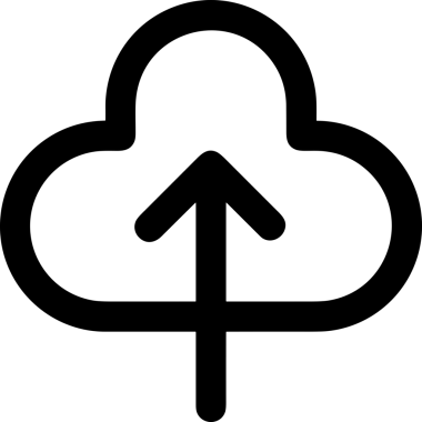 Siyah ve Beyaz Logo Simgesi PNG Biçimini Yükle. Web Sitesi Düğmesi, Mobil Uygulama Arayüzü, Dosya Aktarımı, Belge Paylaşımı, Bulut Depolama ve Veri Yedekleme için Minimalist Düz Tasarımlı Tek Renkli Ok Gönderme İşareti Grafiksel Elemanı