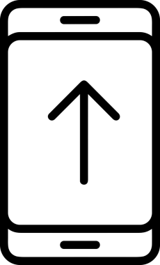 Siyah ve Beyaz Logo Simgesi PNG Biçimini Yükle. Web Sitesi Düğmesi, Mobil Uygulama Arayüzü, Dosya Aktarımı, Belge Paylaşımı, Bulut Depolama ve Veri Yedekleme için Minimalist Düz Tasarımlı Tek Renkli Ok Gönderme İşareti Grafiksel Elemanı