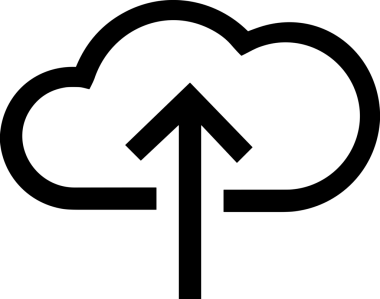 Siyah ve Beyaz Logo Simgesi PNG Biçimini Yükle. Web Sitesi Düğmesi, Mobil Uygulama Arayüzü, Dosya Aktarımı, Belge Paylaşımı, Bulut Depolama ve Veri Yedekleme için Minimalist Düz Tasarımlı Tek Renkli Ok Gönderme İşareti Grafiksel Elemanı