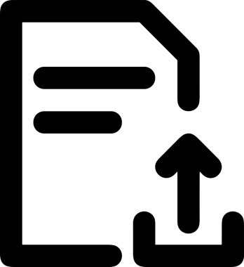 Siyah ve Beyaz Logo Simgesi PNG Biçimini Yükle. Web Sitesi Düğmesi, Mobil Uygulama Arayüzü, Dosya Aktarımı, Belge Paylaşımı, Bulut Depolama ve Veri Yedekleme için Minimalist Düz Tasarımlı Tek Renkli Ok Gönderme İşareti Grafiksel Elemanı