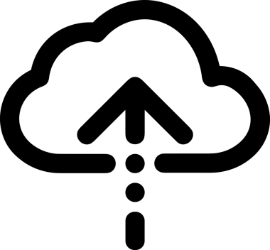 Siyah ve Beyaz Logo Simgesi PNG Biçimini Yükle. Web Sitesi Düğmesi, Mobil Uygulama Arayüzü, Dosya Aktarımı, Belge Paylaşımı, Bulut Depolama ve Veri Yedekleme için Minimalist Düz Tasarımlı Tek Renkli Ok Gönderme İşareti Grafiksel Elemanı