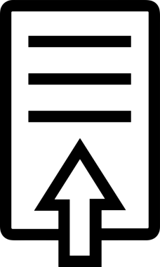 Siyah ve Beyaz Logo Simgesi PNG Biçimini Yükle. Web Sitesi Düğmesi, Mobil Uygulama Arayüzü, Dosya Aktarımı, Belge Paylaşımı, Bulut Depolama ve Veri Yedekleme için Minimalist Düz Tasarımlı Tek Renkli Ok Gönderme İşareti Grafiksel Elemanı