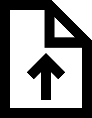 Siyah ve Beyaz Logo Simgesi PNG Biçimini Yükle. Web Sitesi Düğmesi, Mobil Uygulama Arayüzü, Dosya Aktarımı, Belge Paylaşımı, Bulut Depolama ve Veri Yedekleme için Minimalist Düz Tasarımlı Tek Renkli Ok Gönderme İşareti Grafiksel Elemanı