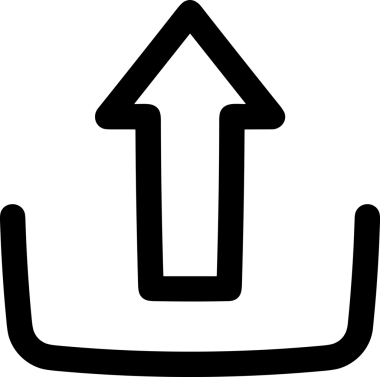 Siyah ve Beyaz Logo Simgesi PNG Biçimini Yükle. Web Sitesi Düğmesi, Mobil Uygulama Arayüzü, Dosya Aktarımı, Belge Paylaşımı, Bulut Depolama ve Veri Yedekleme için Minimalist Düz Tasarımlı Tek Renkli Ok Gönderme İşareti Grafiksel Elemanı