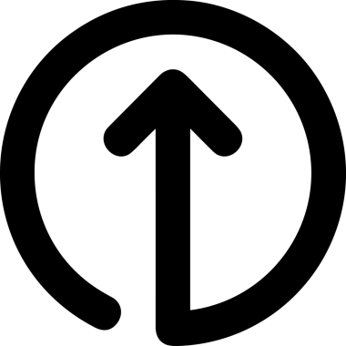 Siyah ve Beyaz Logo Simgesi PNG Biçimini Yükle. Web Sitesi Düğmesi, Mobil Uygulama Arayüzü, Dosya Aktarımı, Belge Paylaşımı, Bulut Depolama ve Veri Yedekleme için Minimalist Düz Tasarımlı Tek Renkli Ok Gönderme İşareti Grafiksel Elemanı