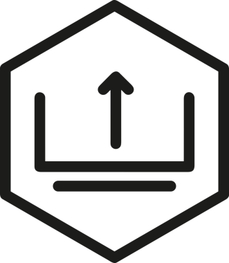 Siyah ve Beyaz Logo Simgesi PNG Biçimini Yükle. Web Sitesi Düğmesi, Mobil Uygulama Arayüzü, Dosya Aktarımı, Belge Paylaşımı, Bulut Depolama ve Veri Yedekleme için Minimalist Düz Tasarımlı Tek Renkli Ok Gönderme İşareti Grafiksel Elemanı