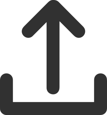 Siyah ve Beyaz Logo Simgesi PNG Biçimini Yükle. Web Sitesi Düğmesi, Mobil Uygulama Arayüzü, Dosya Aktarımı, Belge Paylaşımı, Bulut Depolama ve Veri Yedekleme için Minimalist Düz Tasarımlı Tek Renkli Ok Gönderme İşareti Grafiksel Elemanı