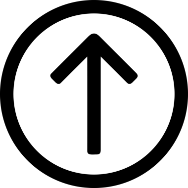 Siyah ve Beyaz Logo Simgesi PNG Biçimini Yükle. Web Sitesi Düğmesi, Mobil Uygulama Arayüzü, Dosya Aktarımı, Belge Paylaşımı, Bulut Depolama ve Veri Yedekleme için Minimalist Düz Tasarımlı Tek Renkli Ok Gönderme İşareti Grafiksel Elemanı