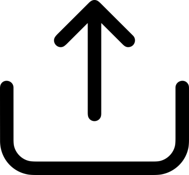 Siyah ve Beyaz Logo Simgesi PNG Biçimini Yükle. Web Sitesi Düğmesi, Mobil Uygulama Arayüzü, Dosya Aktarımı, Belge Paylaşımı, Bulut Depolama ve Veri Yedekleme için Minimalist Düz Tasarımlı Tek Renkli Ok Gönderme İşareti Grafiksel Elemanı