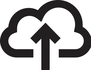 Siyah ve Beyaz Logo Simgesi PNG Biçimini Yükle. Web Sitesi Düğmesi, Mobil Uygulama Arayüzü, Dosya Aktarımı, Belge Paylaşımı, Bulut Depolama ve Veri Yedekleme için Minimalist Düz Tasarımlı Tek Renkli Ok Gönderme İşareti Grafiksel Elemanı