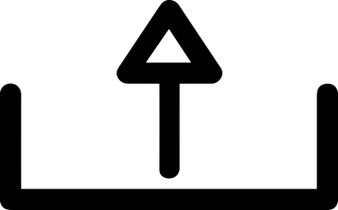 Siyah ve Beyaz Logo Simgesi PNG Biçimini Yükle. Web Sitesi Düğmesi, Mobil Uygulama Arayüzü, Dosya Aktarımı, Belge Paylaşımı, Bulut Depolama ve Veri Yedekleme için Minimalist Düz Tasarımlı Tek Renkli Ok Gönderme İşareti Grafiksel Elemanı