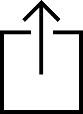 Siyah ve Beyaz Logo Simgesi PNG Biçimini Yükle. Web Sitesi Düğmesi, Mobil Uygulama Arayüzü, Dosya Aktarımı, Belge Paylaşımı, Bulut Depolama ve Veri Yedekleme için Minimalist Düz Tasarımlı Tek Renkli Ok Gönderme İşareti Grafiksel Elemanı